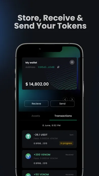 Скриншоты Venom Blockchain Wallet