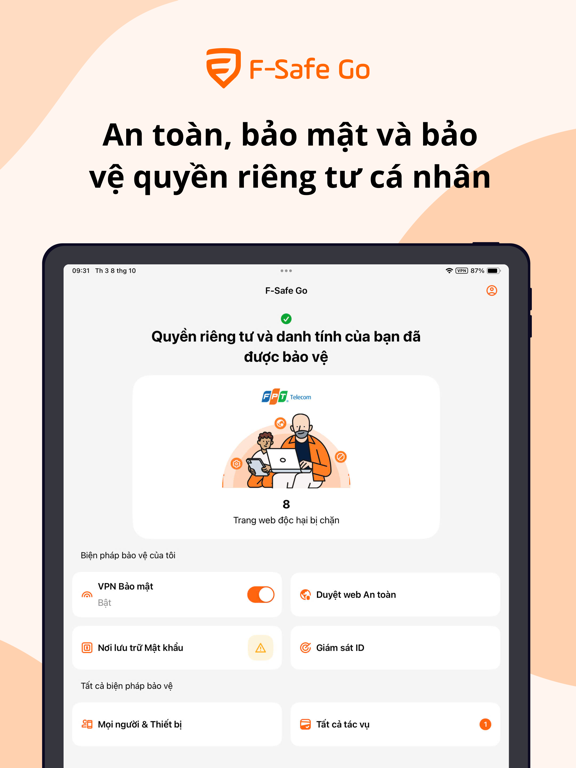 Ảnh chụp màn hình của F-Safe Go iPad 