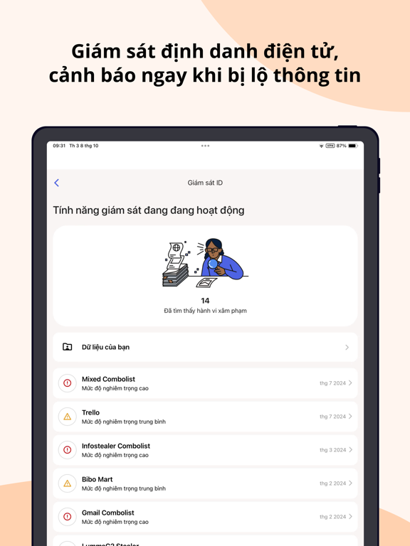 Ảnh chụp màn hình của F-Safe Go iPad 