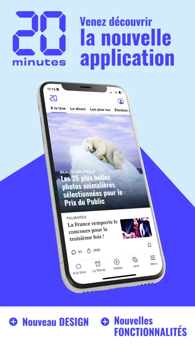 Tangkapan layar 20 Minutes, news en continu