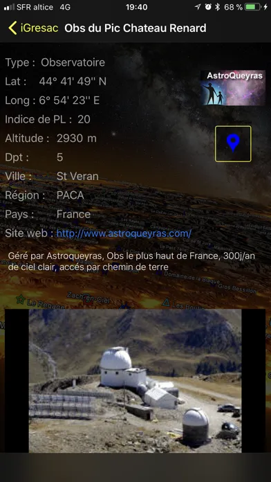 Скриншоты iGresac Répertoire Sites Astro