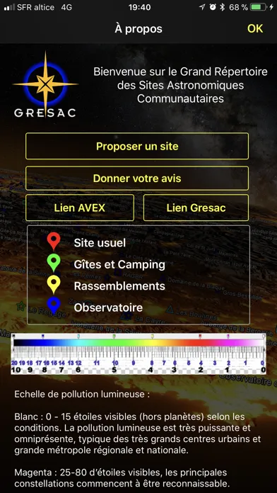 Скриншоты iGresac Répertoire Sites Astro
