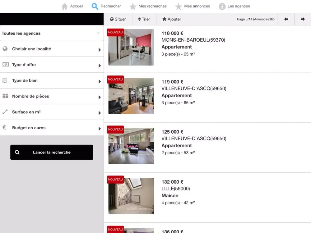 Ảnh chụp màn hình của IMMOBILIER VILLENEUVE D’ASCQ iPad 