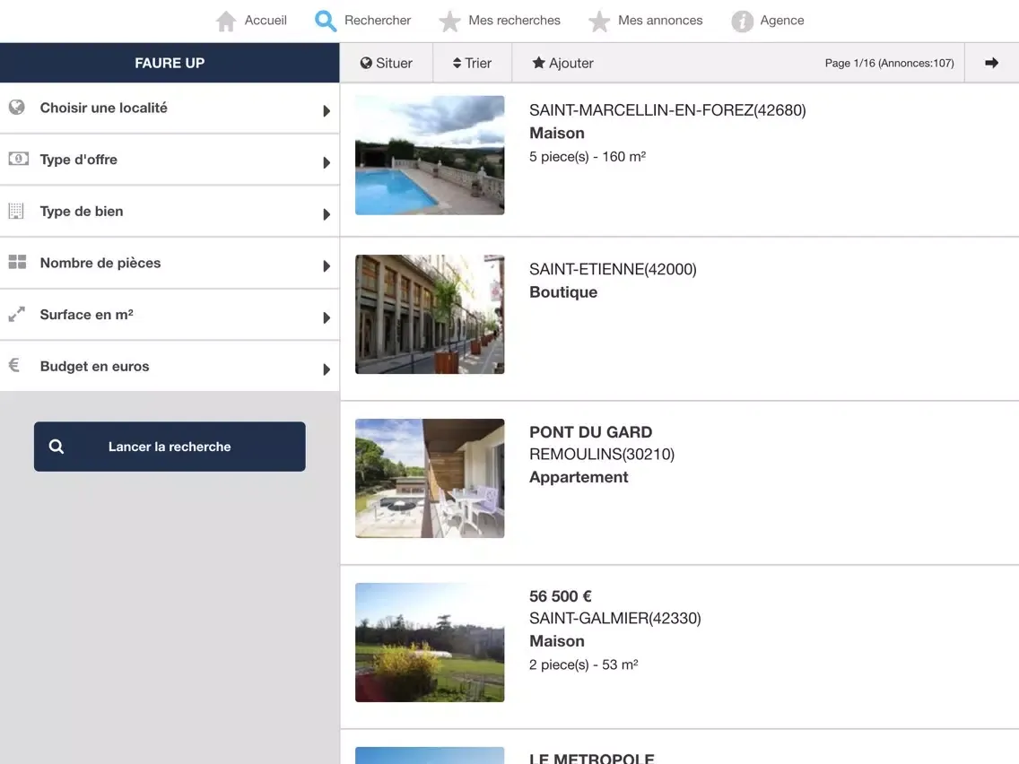 Capturas de pantalla de FAURE UP Annonces Immobilières iPad 