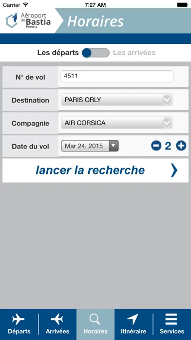 Tangkapan skrin Aéroport Bastia