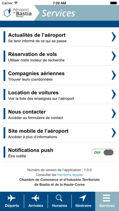 Tangkapan skrin Aéroport Bastia