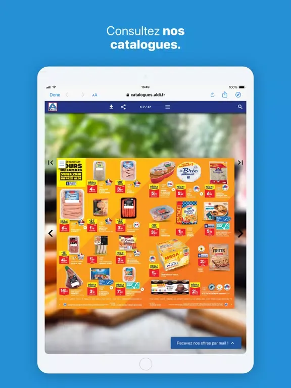 ภาพหน้าจอของ ALDI France iPad 
