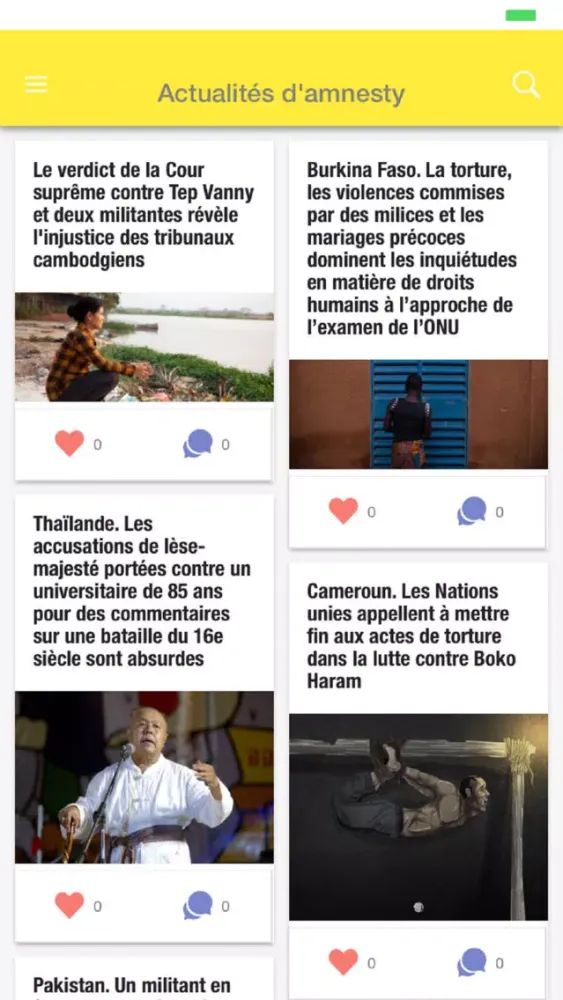 Capturas de tela do Amnesty Paris