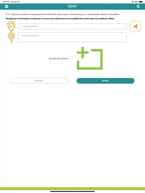 Ảnh chụp màn hình của R.E.I Industry iPad 