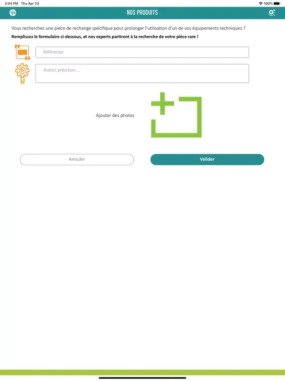 Ảnh chụp màn hình của R.E.I Industry iPad 