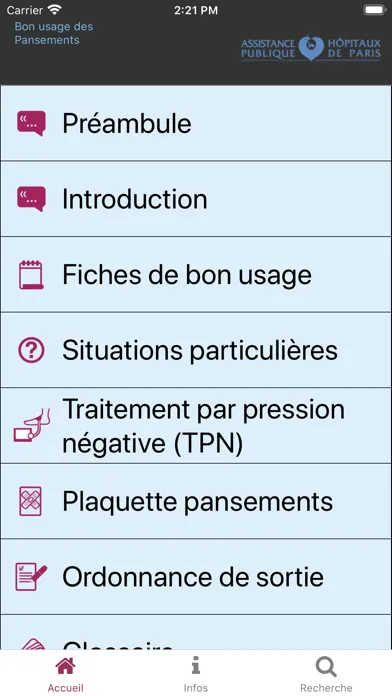 ภาพหน้าจอของ Reco Pansements AP-HP
