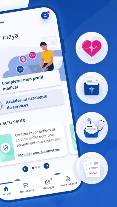 Tangkapan skrin Mon espace santé