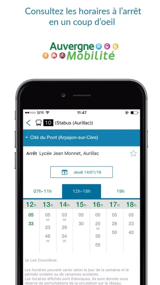 Auvergne Mobilité itinéraire transports Screenshots