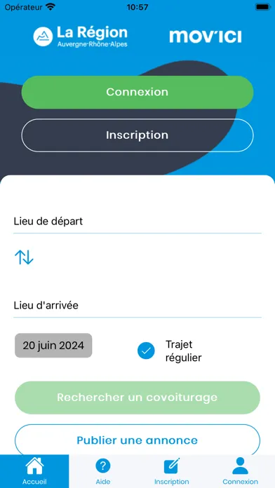Tangkapan layar MOV’ICI, covoiturage en AURA