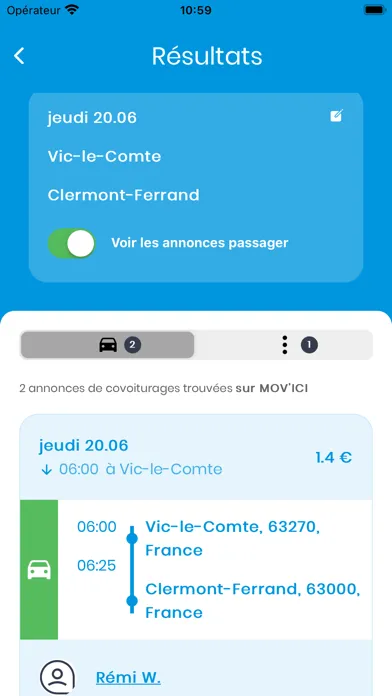 Tangkapan layar MOV’ICI, covoiturage en AURA