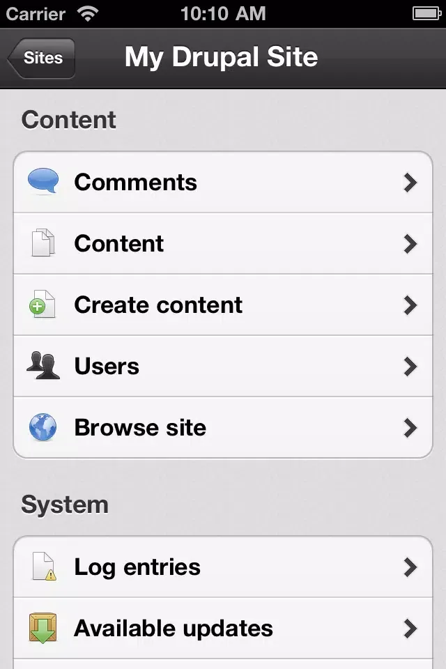Скриншоты Drupad - Drupal on the go