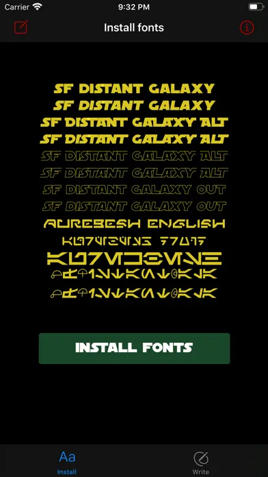 Fonts for Star Wars theme স্ক্রিনশট