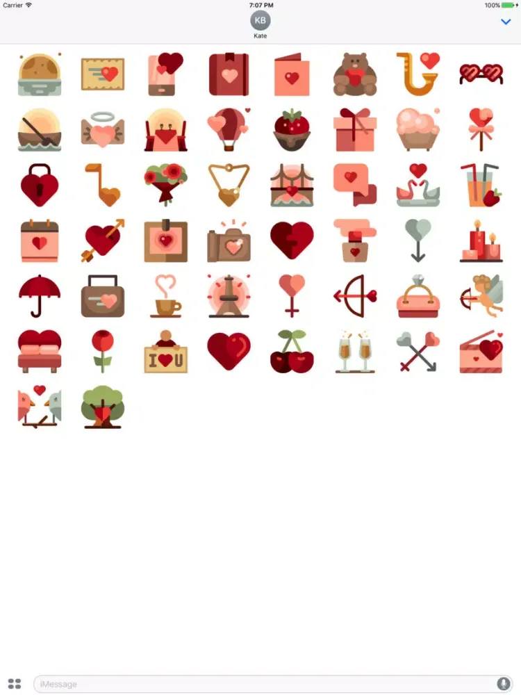 Love stickers pack for valentine's day iPad  स्क्रीनशॉट