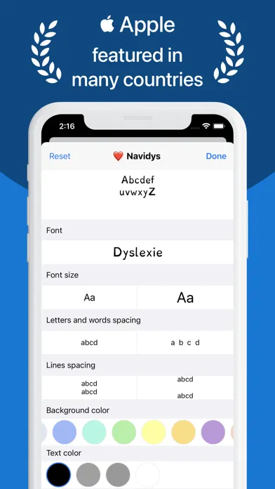 Navidys dyslexia reading font スクリーンショット