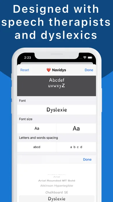 Navidys dyslexia reading font スクリーンショット