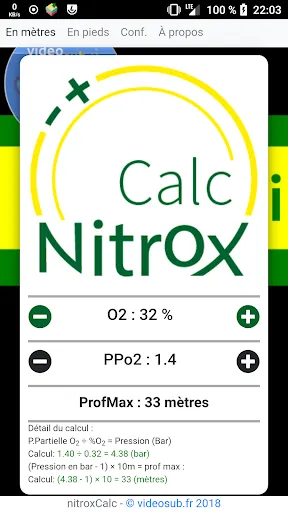 NitroxCalc (videosub) Screenshots