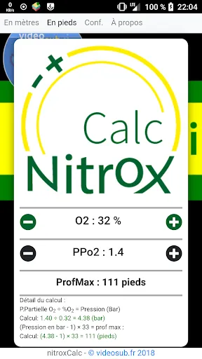 NitroxCalc (videosub) Screenshots