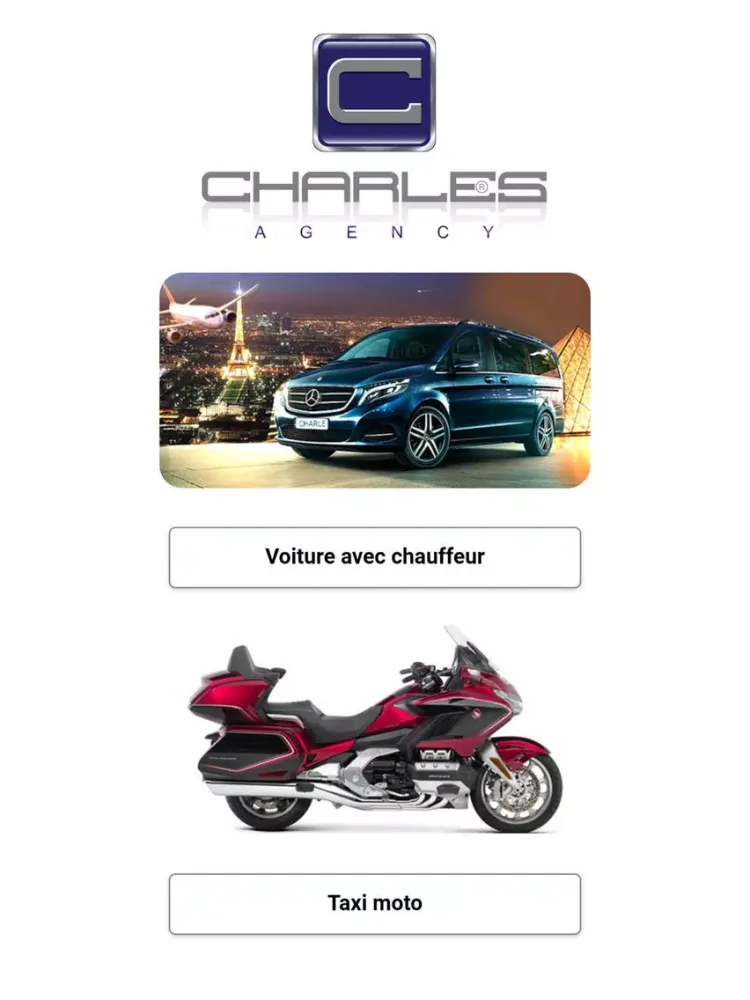 Capturas de tela do Charles Agency-Taxi moto-VTC iPad 