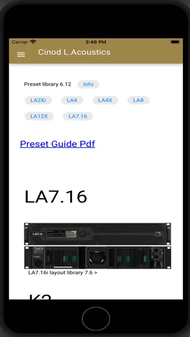 Screenshot di Cinod for L.Acoustics