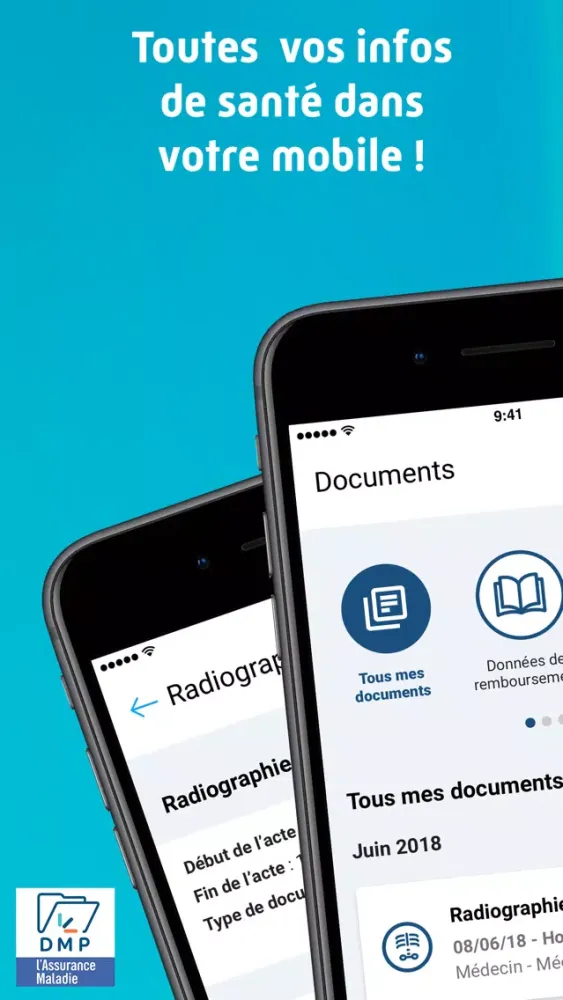 Screenshot di DMP : Dossier Médical Partagé