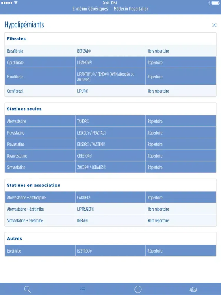 E-mémo Génériques iPad  স্ক্রিনশট