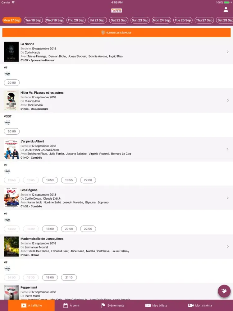 Multiplexe Liberté iPad  Screenshots