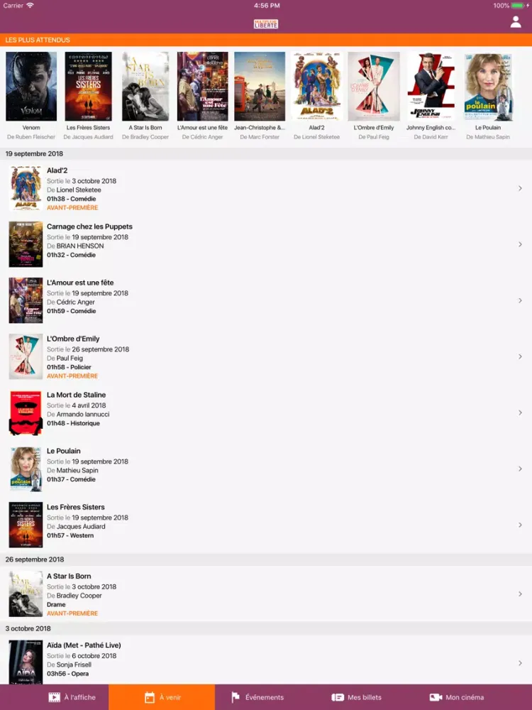 Multiplexe Liberté iPad  Screenshots