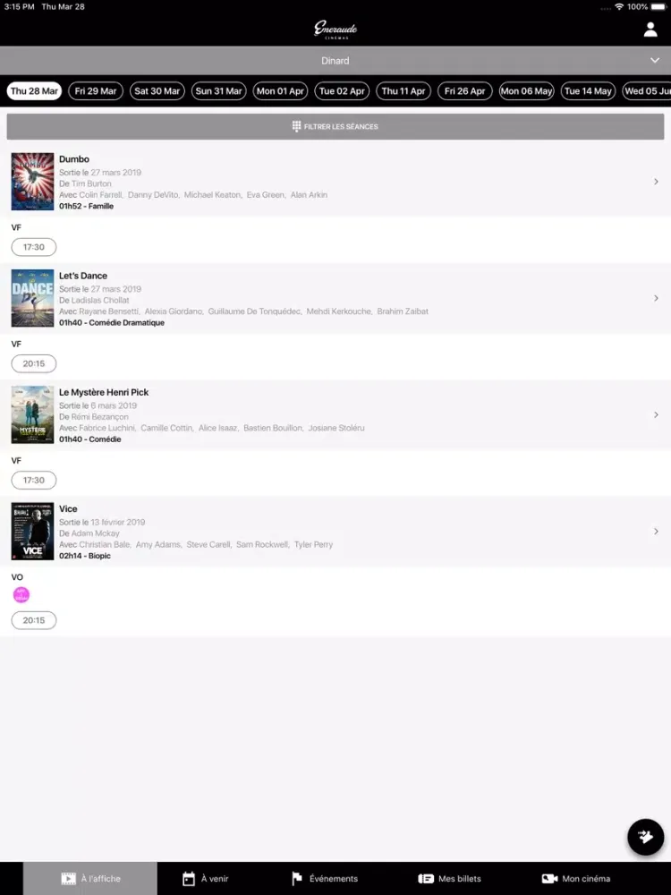 Émeraude Cinémas iPad  स्क्रीनशॉट
