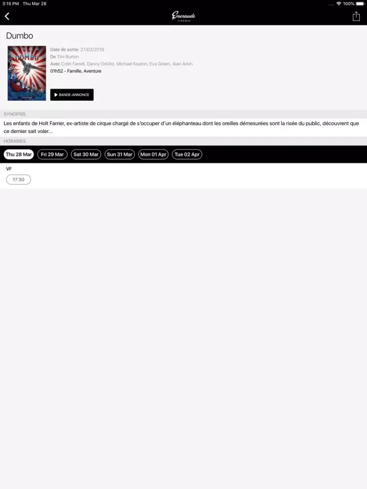 Émeraude Cinémas iPad  स्क्रीनशॉट
