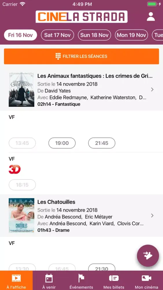 Tangkapan layar Ciné Strada