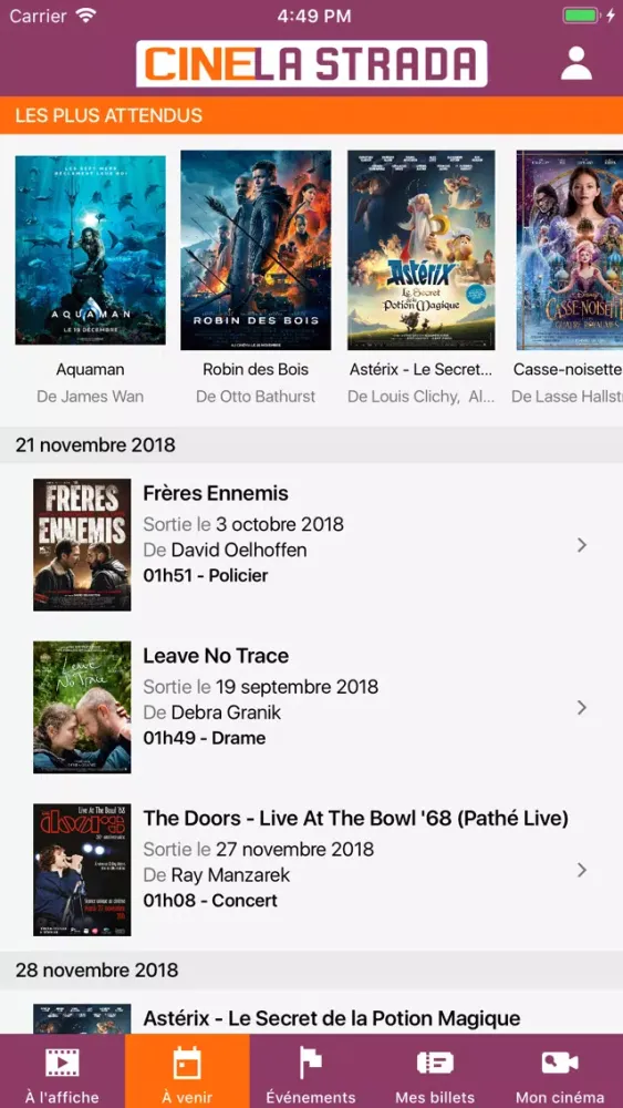 Tangkapan layar Ciné Strada