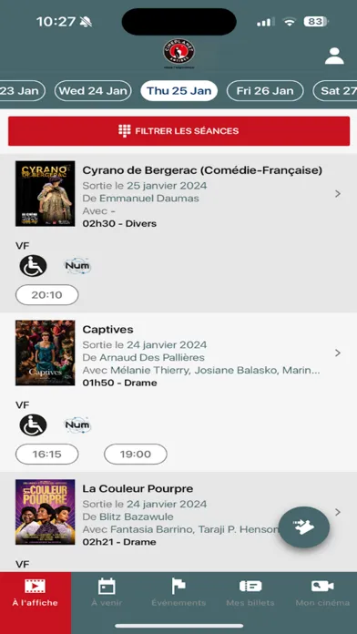 Capturas de tela do Cineplanet Antibes