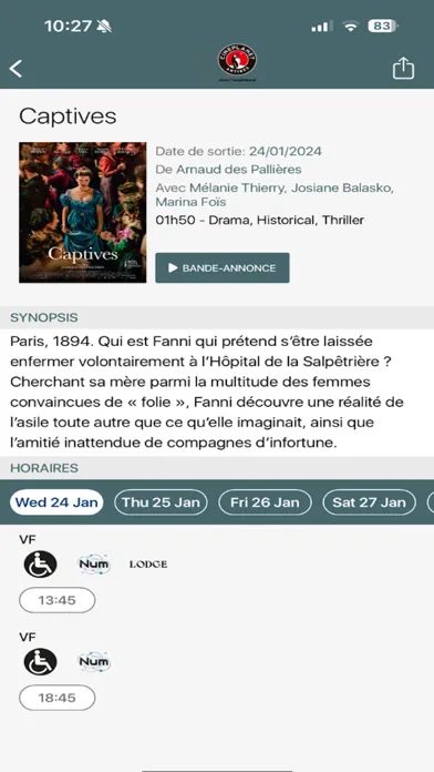 Capturas de tela do Cineplanet Antibes
