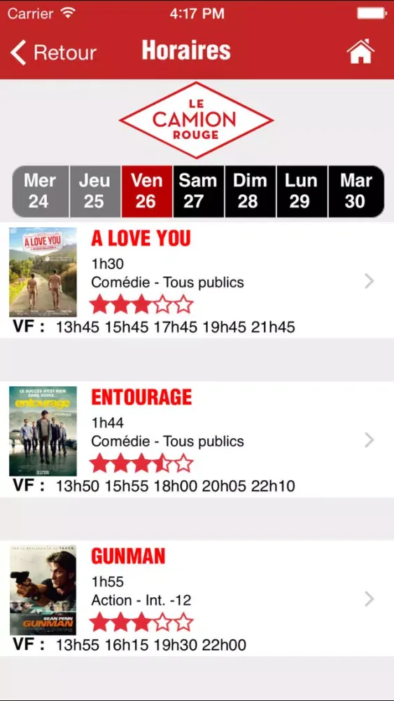 Capturas de tela do Ciné St-Étienne