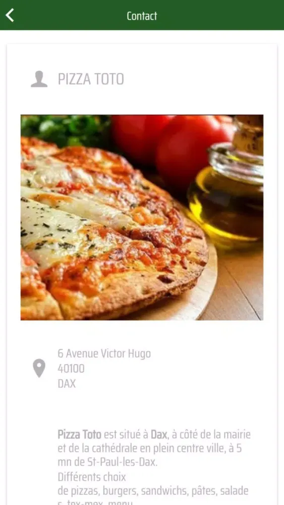 Ảnh chụp màn hình của Pizza TOTO