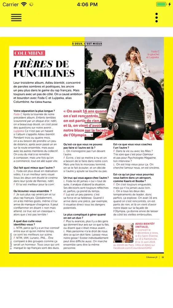 Captures d'écran de Glamour France