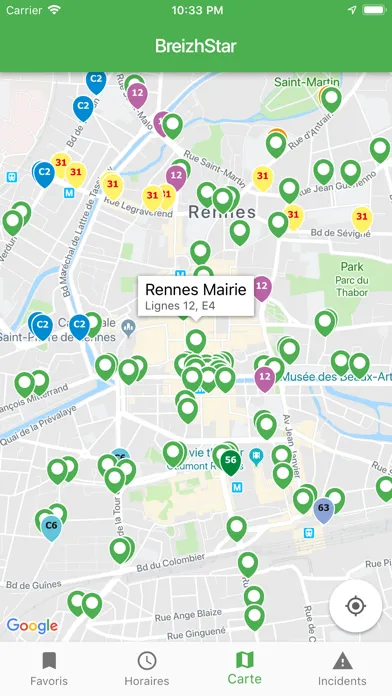 Captures d'écran de BreizhStar - Bus Rennes