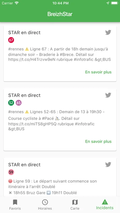 Captures d'écran de BreizhStar - Bus Rennes