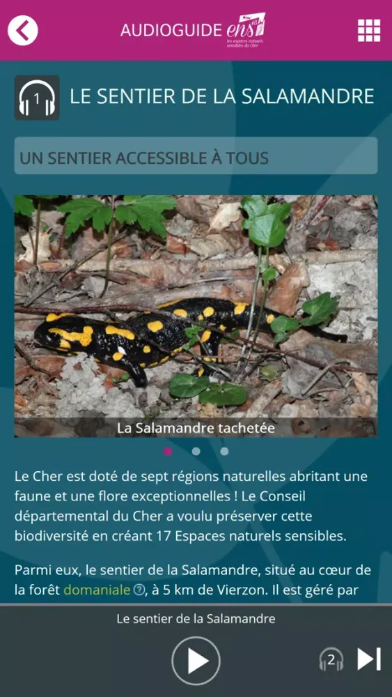 Capturas de tela do Sentier Salamandre -AudioGuide