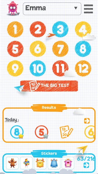 Zrzuty ekranu Multiplication games for kids!