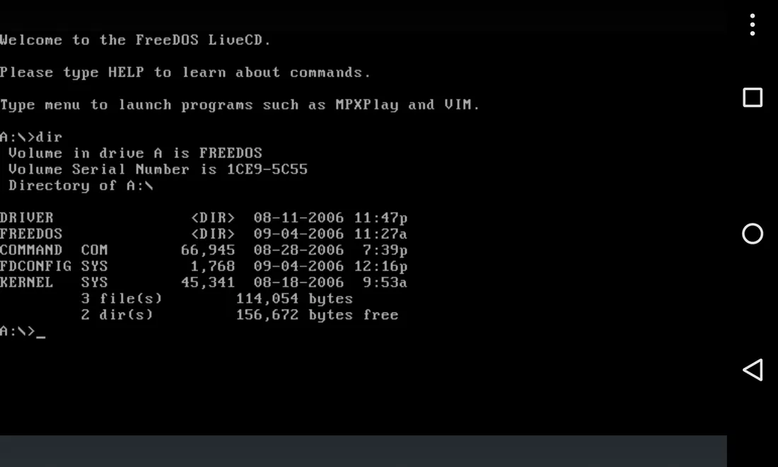 Ảnh chụp màn hình của Limbo x86 PC Emulator