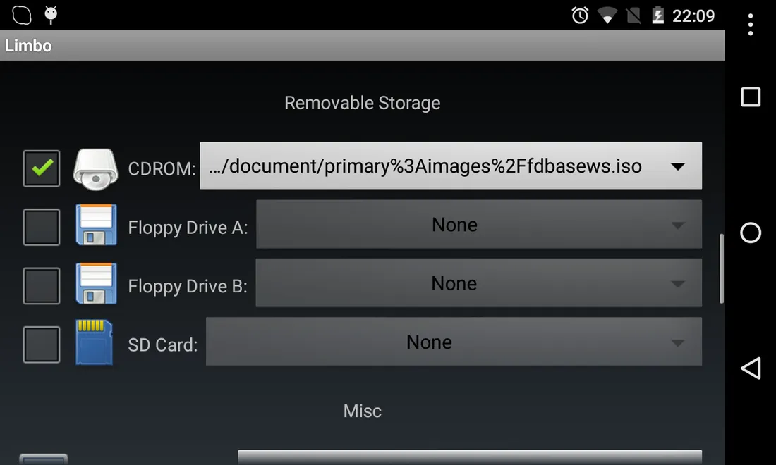 Ảnh chụp màn hình của Limbo x86 PC Emulator