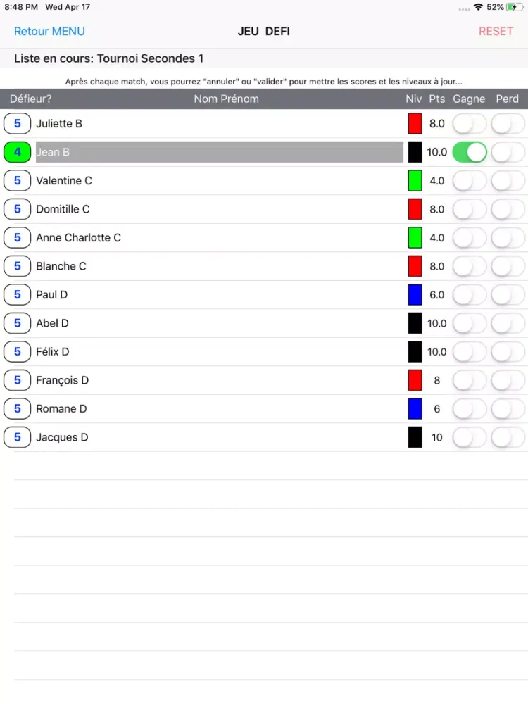 Captures d'écran de Jeu Défis iPad 