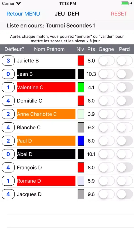 Captures d'écran de Jeu Défis