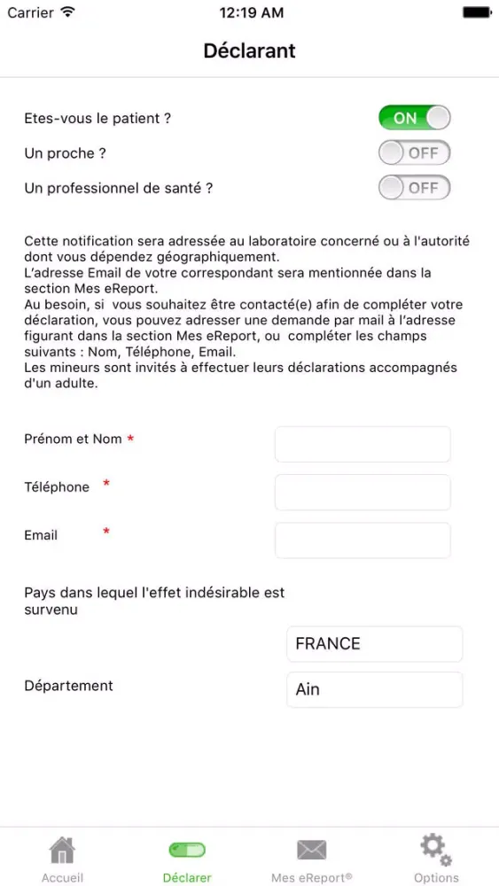 My eReport France Screenshots